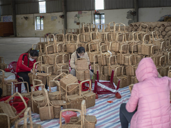 Handwoven basket, Vietnam rattan basket