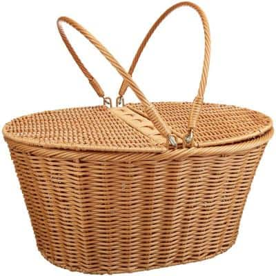 Rattan Basket with Lids and Handle BK323133