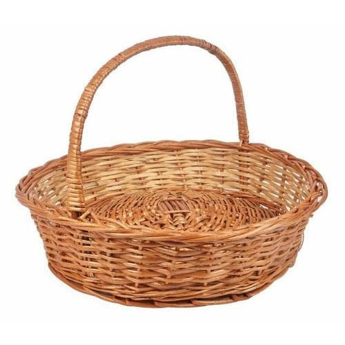 Round Rattan Basket with Handle BK323126