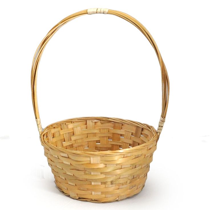 Small Bamboo Basket with Handle BK323128