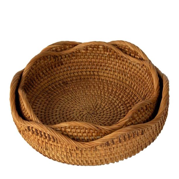 Rattan Basket Storage Flower Shape BK323122