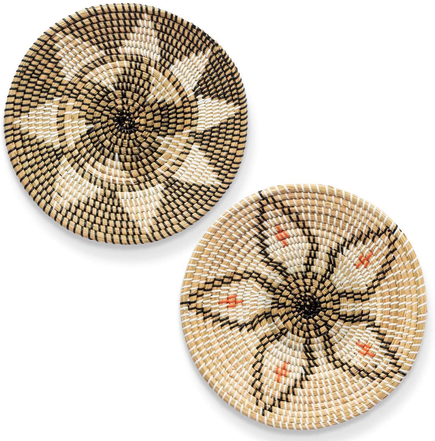 Set of Two Wicker Wall Basket Decor HD334123